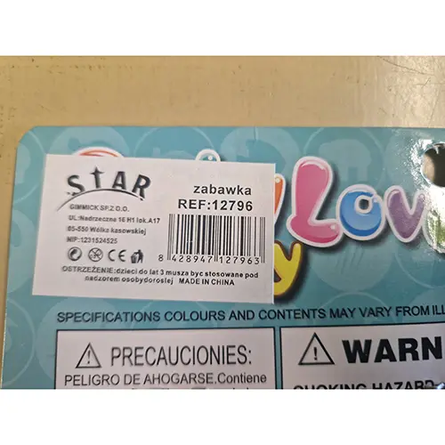 Photo from the official notice: Baby Love Toy plastic toy — choking risk