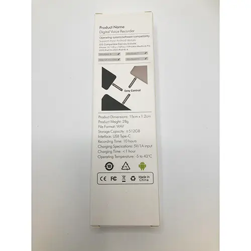 Photo from the official notice: Voice recording pen — environment risk