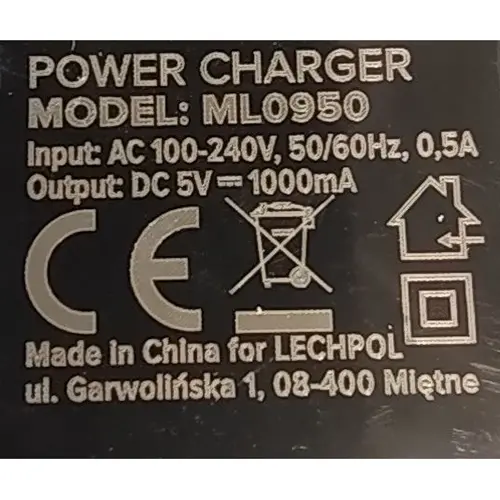 Foto uit de officiële melding: REBEL POWER CHARGER USB-oplader — risico: Milieu
