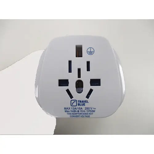 Foto do aviso oficial: Travel Blue Adaptador — risco: Choque elétrico