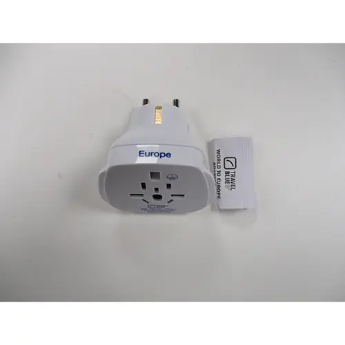 Foto do aviso oficial: Travel Blue Adaptador — risco: Choque elétrico