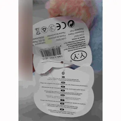 Photo from the official notice: Y.Y. PLIŠANI SLONIĆ PLAVI S LEPTIR MAŠNOM soft toy — choking risk