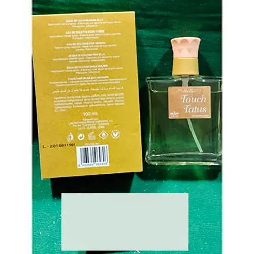 Photo de l’avis officiel: Laboratorios Prady Touch Tatus by Prady Eau de toilette — risque: Risque chimique