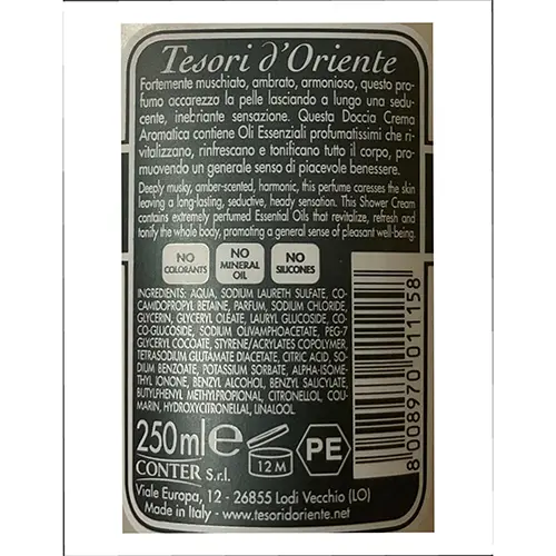 Photo de l’avis officiel: Tesori d'Oriente Doccia crema aromatica Crème de douche — risque: Risque chimique (SR/00382/25)