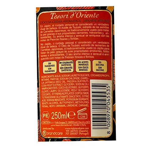 Photo de l’avis officiel: Tesori d'Oriente Crema Doccia - Japanese Rituals Crème de douche — risque: Risque chimique