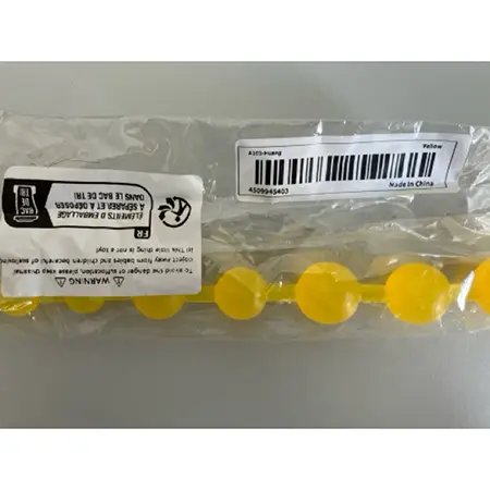 Foto uit de officiële melding: A101-Huang Yellow Plastic orgasme ballen — risico: Chemische risico's
