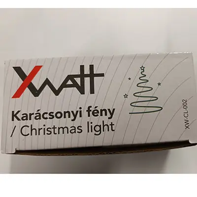 Photo de l’avis officiel: XWATT Karácsonyi fény / Christmas light Chaîne d'éclairage — risque: Choc électrique (SR/00342/25)