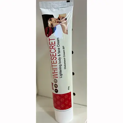 Photo de l’avis officiel: White Secret lightening body &amp; face cream Crème éclaircissante pour la peau — risque: Risque chimique