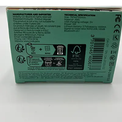 Photo from the official notice: MOB Dancing Panda Bluetooth Speaker — environment risk