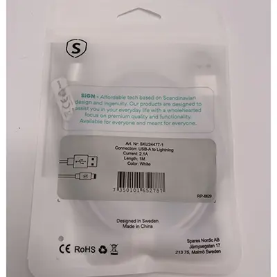 Foto aus der offiziellen Meldung: SiGN Charge &amp; Sync cable Ladekabel — Risiko: Umwelt