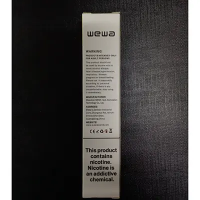 Photo de l’avis officiel: wewa PINEAPPLE ICE Cigarette électronique jetable — risque: Risque chimique