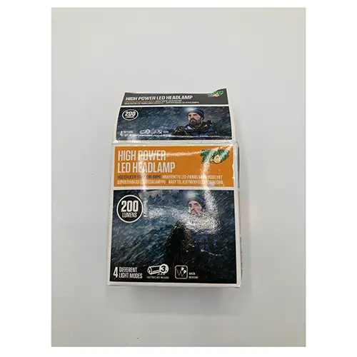 Photo de l’avis officiel: Neverstop High Power LED Headlamp Lampe frontale — risque: Risque chimique & Environnement
