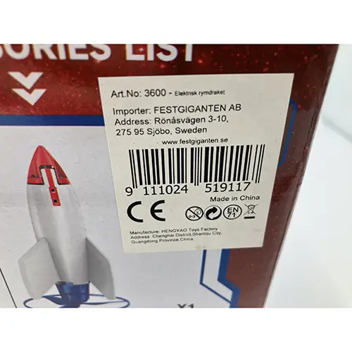 Foto do aviso oficial: Space Exploration Power Rocket Launch Kit Espaçonaves-brinquedo — risco: Ambiente