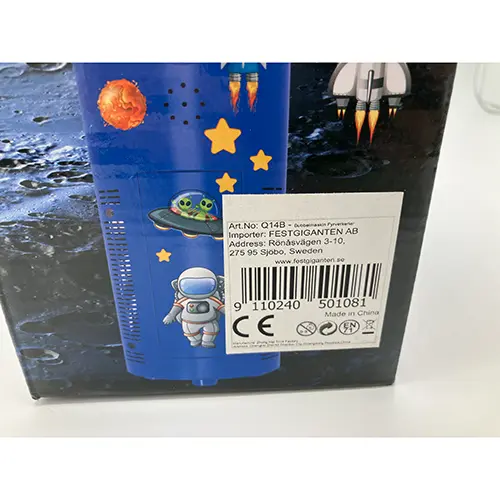 Photo from the official notice: Space Bubble Ejector toy bubble machine — environment risk
