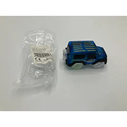 Photo from the official notice: Extra car to rail car tracks "Glow in Dark" toy car — environment risk