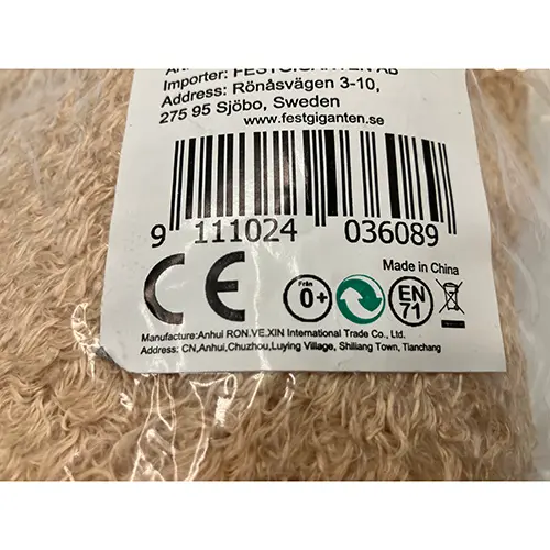 Foto dell’avviso ufficiale: Electric plush toy, brown bear Giocattolo a batteria — rischio: Ambiente