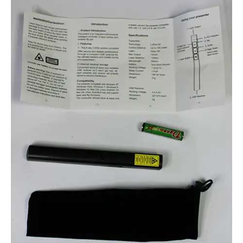 Foto aus der offiziellen Meldung: PENRITER WIRELESS PRESENTER Laserpointer — Risiko: Sehschaden