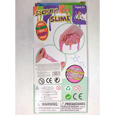 Foto dell’avviso ufficiale: Sequin Slime Set di melma giocattolo — rischio: Rischio chimico