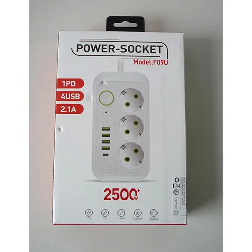 Foto do aviso oficial: Lencent Socket, Power-Socket Chumbo de extensão — risco: Choque elétrico