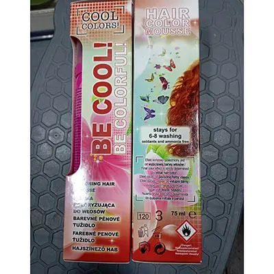 Foto aus der offiziellen Meldung: Wats élysée HAIR COLOR MOUSSE COOL COLORS Haarfärbemousse — Risiko: Chemikalie