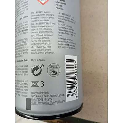 Photo de l’avis officiel: CALIDAD PROFESIONAL, značka GODET Spray pour cheveux — risque: Risque chimique