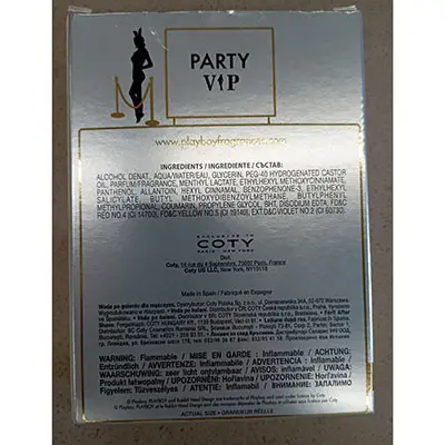 Foto dell’avviso ufficiale: Playboy PARTY VIP Dopobarba — rischio: Rischio chimico