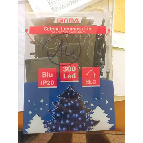 Photo from the official notice: GINMA XN-8110 lighting chain — electric shock & fire risk