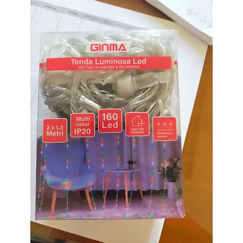 Foto do aviso oficial: GINMA Tenda luminosa led Corrente de iluminação — risco: Choque elétrico & Incêndio