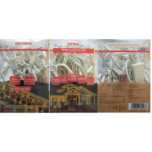 Photo de l’avis officiel: GINMA 120 Led Chaîne d'éclairage — risque: Choc électrique & Incendie