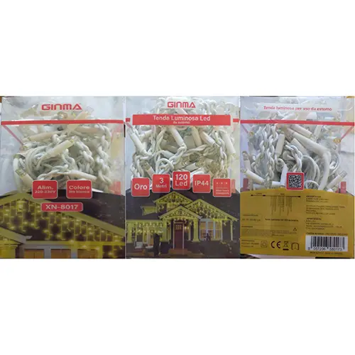 Photo de l’avis officiel: GINMA 120 Led Chaîne d'éclairage — risque: Choc électrique & Incendie