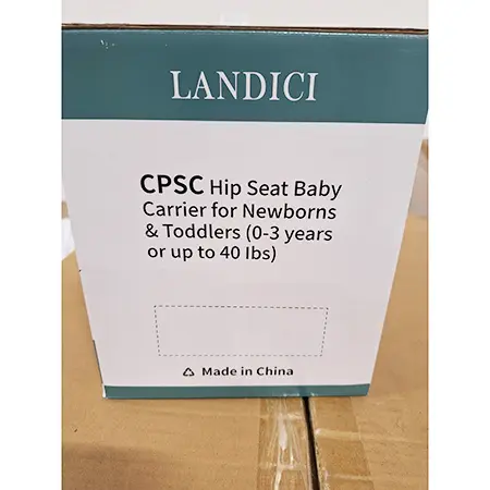 Photo from the official notice: Landici Hip Seat Baby Carrier — suffocation risk