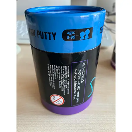 Photo de l’avis officiel: Crazy Scientist Stuff GLOW IN THE DARK PUTTY Slime de jouet — risque: Risque chimique