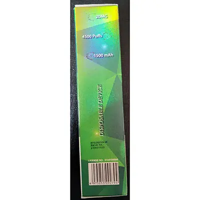 Foto do aviso oficial: CRYSTAL Jewels 4500 AQUAMANIE Banana Ice Cigarro eletrónico descartável — risco: Químico