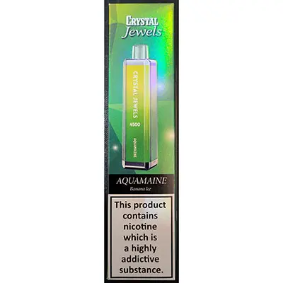 Foto do aviso oficial: CRYSTAL Jewels 4500 AQUAMANIE Banana Ice Cigarro eletrónico descartável — risco: Químico