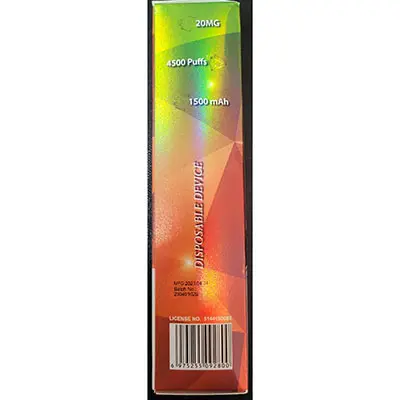 Photo de l’avis officiel: CRYSTAL Jewels 4500 SUNSTONE Cigarette électronique jetable — risque: Risque chimique