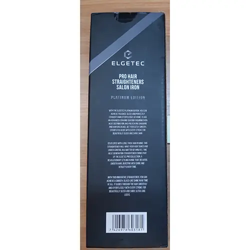 Foto aus der offiziellen Meldung: Elgetec Pro Hair Straighteners Salon Iron Platinum Edition Haarglätter — Risiko: Feuer