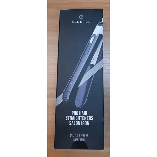 Foto aus der offiziellen Meldung: Elgetec Pro Hair Straighteners Salon Iron Platinum Edition Haarglätter — Risiko: Feuer