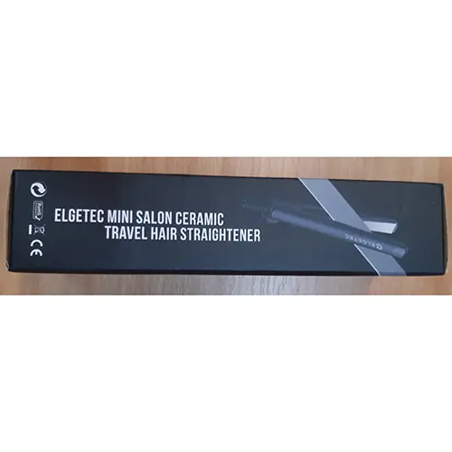 Photo from the official notice: Elgetec Mini Salon Ceramic Travel Hair Straightener — fire risk