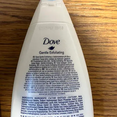 Photo de l’avis officiel: Dove gentle exfoliating Gel douche — risque: Risque chimique