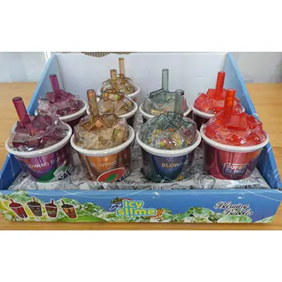 Foto aus der offiziellen Meldung: Torch ICY slime / Crystal Clay ICY slime / Crystal Clay, Blowing Bubbles Spielzeugschleim — Risiko: Chemikalie