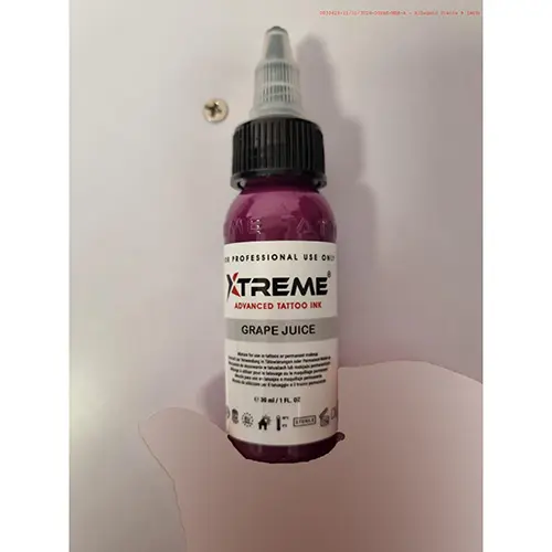 Foto do aviso oficial: XTREME Advanced Tattoo Ink GRAPE JUICE Tinta de tatuagem — risco: Químico