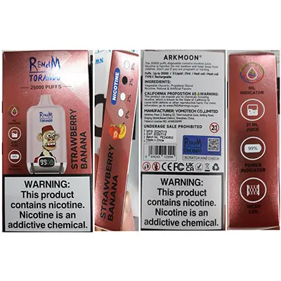 Photo from the official notice: RENdM TORANDO 25000 PUFFS, Nicotine 3 %, 21 ML ELIQUID disposable electronic cigarette — chemical risk