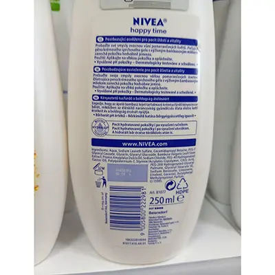 Photo de l’avis officiel: Nivea happy time Gel douche — risque: Risque chimique
