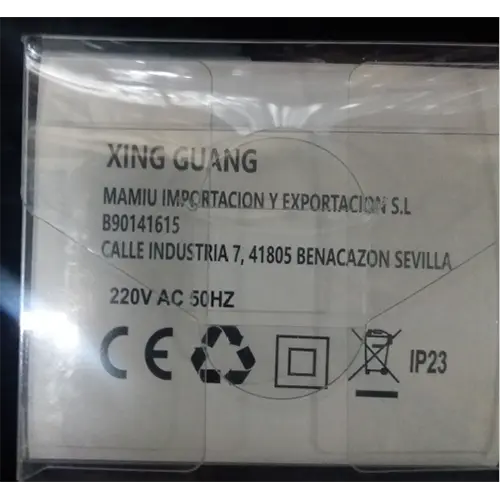 Photo from the official notice: XING GUANG LED EXTERIOR BLANCO lighting chain — burns & fire risk