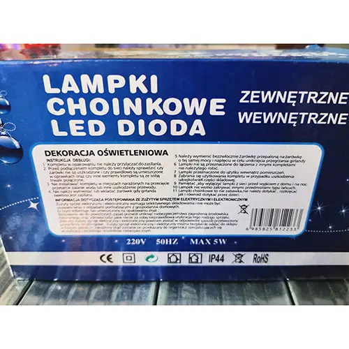 Photo de l’avis officiel: LAMPKI CHOINKOWE LED DIODA Chaîne d'éclairage — risque: Choc électrique