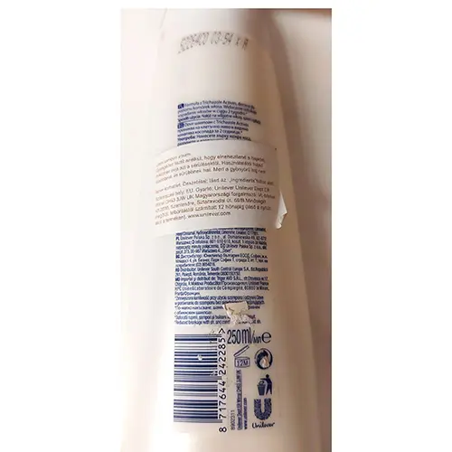 Photo de l’avis officiel: Dove Hair therapy Damage Solutions hairfall shampoo — risque: Risque chimique