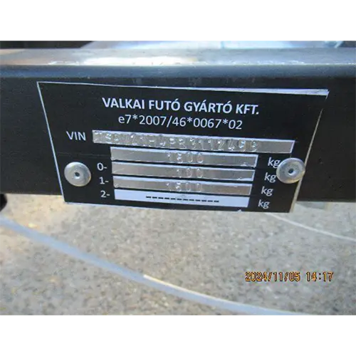 Photo from the official notice: VALKAI VALKAI 21 food trailer — injuries risk