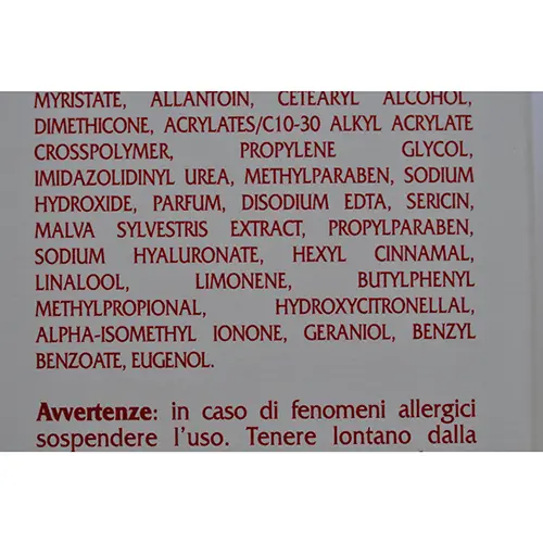 Foto aus der offiziellen Meldung: CERA DI CUPRA PELLI MATURE Körpercreme — Risiko: Chemikalie