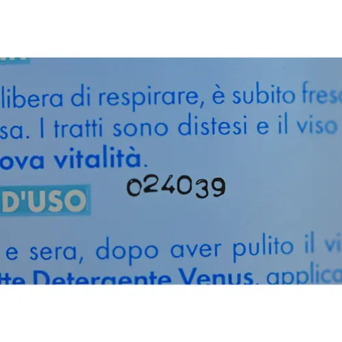 Photo de l’avis officiel: Venus Lozione tonica stimolante Lotion pour le visage — risque: Risque chimique