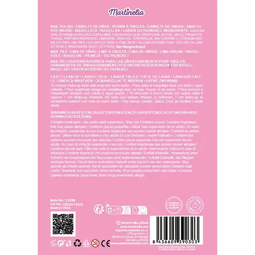 Foto uit de officiële melding: MARTINELIA SUPER GIRL NAIL DESIGN KIT Nagel ontwerp set — risico: Chemische risico's